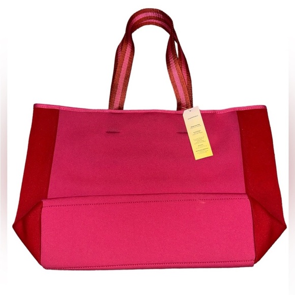 Summersalt NWT Neoprene Beach Tote Bag cherry Red Hot Pink - Picture 13 of 13